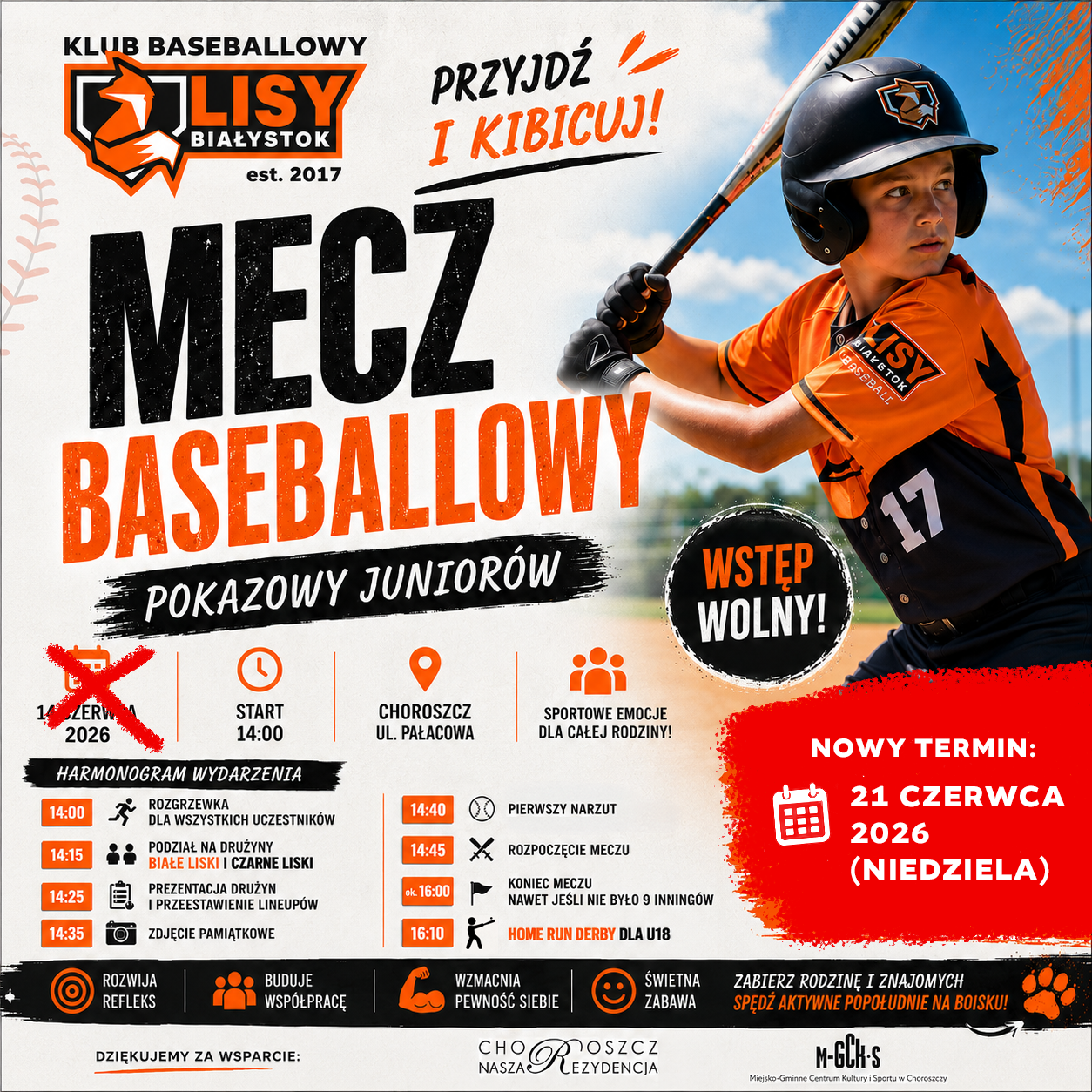 WAŻNY KOMUNIKAT - Mecz Baseballowy Pokazowy Juniorów