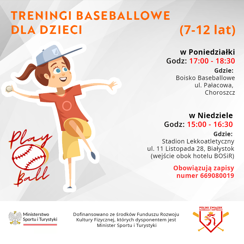 Sierpień 2025 - Zajęcia baseballowe dla dzieci 7–12 lat – program Play Ball